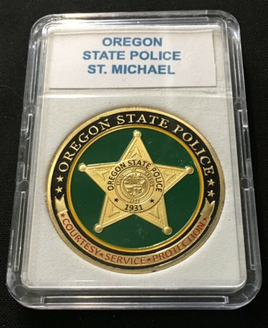 OREGON STATE POLICE ST MICHAEL POLICE Challenge Coin Souvenir 40mm with Case