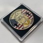 Always a Marine Challenge Coin Semper Fi Yellow Foot Print Parris Island w/Case