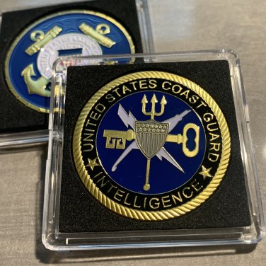 US Coast Guard Intelligence Challenge Coin USCG-with Snap Tight Case