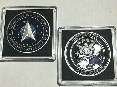U.S. SPACE FORCE - SPACE COMMAND Challenge Coin W 2x2 Case Fast Ship USA AF41