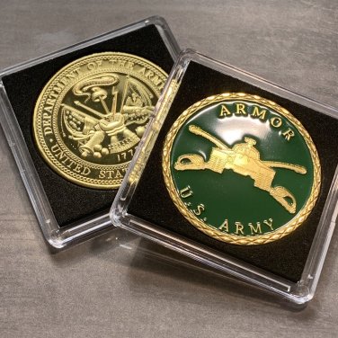 US ARMY ARMOR Challenge Coin with Case-US Military