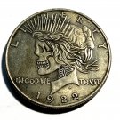 Skull Peace Dollar Pocket Novelty Good Luck Heads Tails Challenge Coin