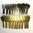 20 Schlage SC-1 House Shaped Key Lot Blank Brass/Nickel Maintenance Real Estate