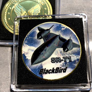 NEW! USAF SR-71 Blackbird Spy Plane Challenge Coin 40mm with Case