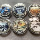 Great Battles of WW2 Commemorative Challenge Coin Set of 6-Churchill