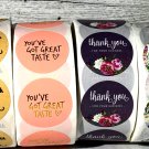 WHOLESALE LOT 2000 PCS. Thank You/HANDMADE Package Stickers 1”  USA SELLER