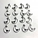 Half Moon and Star Charm-WHOLESALE Lot of 16-USA Seller-FREE SHIPPING!