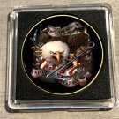 US Navy USN Challenge Coin American Bald Eagle Don't Tread on Me  w/Case