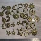 WHOLESALE JEWELRY LOT OF 40 PCS NEW! DIY Pendant/Earring Charms PAGAN Moon-Stars
