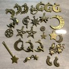 WHOLESALE JEWELRY LOT OF 33 PCS NEW! DIY Pendant/Earring Charms PAGAN Moon-Stars