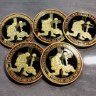 US Military Veteran Challenge Coin 5 PACK "THANK YOU" ARMY-NAVY-USAF COAST GUARD