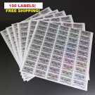 150 HOLOGRAM AUTHENTIC VOID SECURITY LABELS Warranty Barcode Numbered