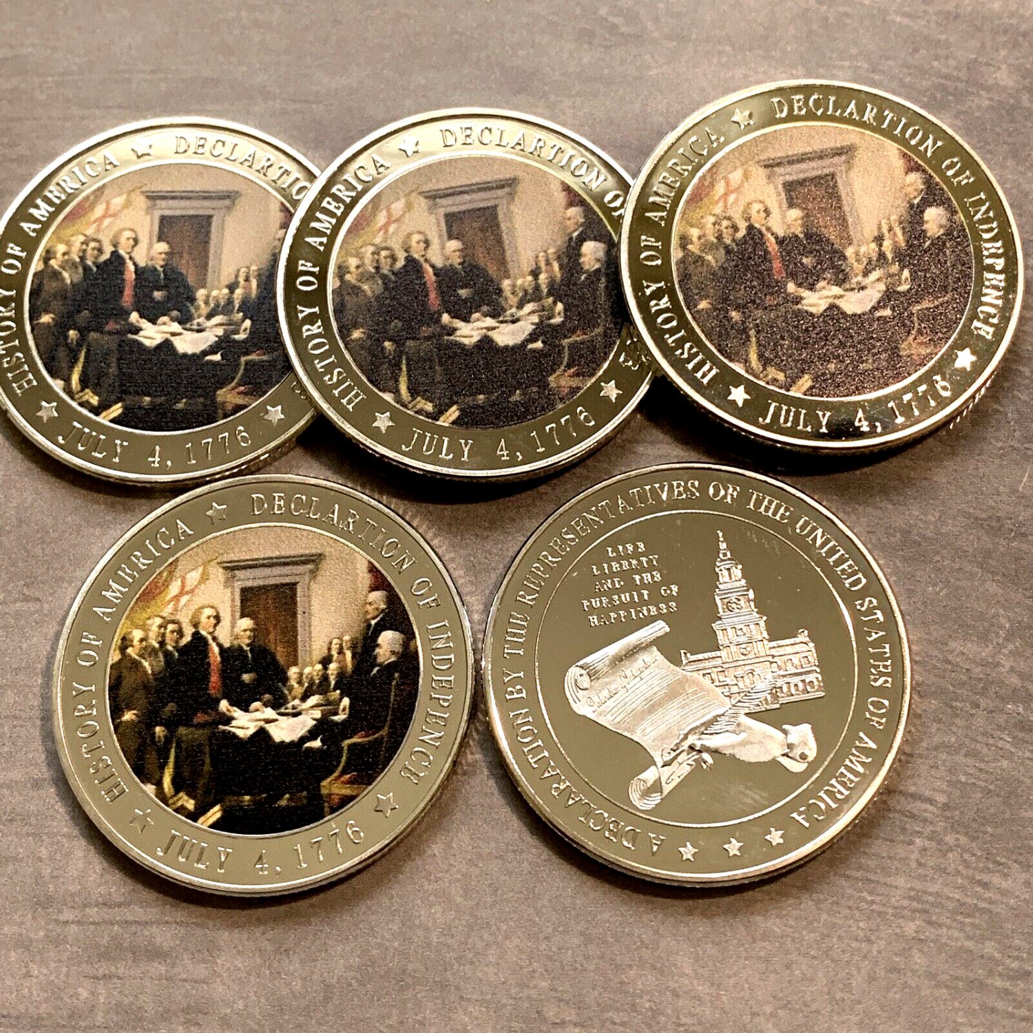 declaration of independence aluminum coin