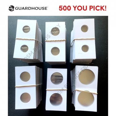 500 Guardhouse Assorted U PICK 2x2 Mylar Coin Flips-PREMIUM QUALITY COLLECTORS