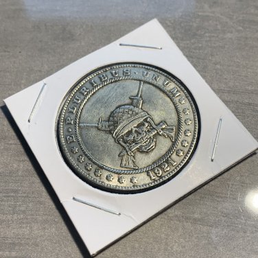Gritty War Soldier Skull Novelty Good Luck Heads Tails Challenge Coin
