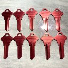 Schlage SC-1 - 10 PACK RED Lightweight Aluminum Titanium Key Blanks