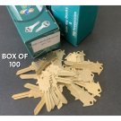 100 BOX KW-11-6 PIN KWIKSET BRASS House Shaped Key Blank REALTOR-Maintenance