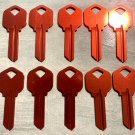 Kwikset KW-1 - 10 PACK RED Lightweight Aluminum Titanium Key Blanks