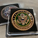 US Army Veteran Challenge Coin Copper with Case US Army