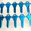 Schlage SC-1 - 10 PACK TURQUISE BLUE Lightweight Aluminum Titanium Key Blanks