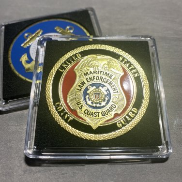 MARITIME LAW ENFORCEMENT Challenge Coin USCG-US Coast Guard Gold New!