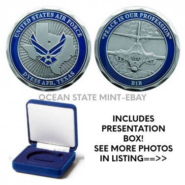 DYESS AFB TEXAS B1-B Challenge Coin "Peace is our Profession" 1.75"  w Box!