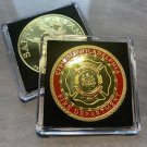 PHILADELPHIA FIRE DEPARTMENT GOLD PLATED FINISH Challenge Coin 40mm w/case NEW!