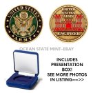 US ARMY ENGINEER Branch High Grade Challenge Coin 1.75" Large-Beautiful! w/box