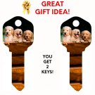 2X PUPPIES-DOGS Uncut NEW House Key Blank-HOME HOUSE KEYS KWIKSET KW-11 6 PIN
