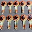 10X PALM TREE-BEACH HOUSE Uncut NEW House Key Blank-HOME HOUSE KEYS KWIKSET KW-1