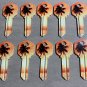 10X PALM TREE-BEACH HOUSE Uncut NEW House Key Blank-HOME HOUSE KEYS KWIKSET KW-1