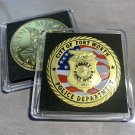 FORT WORTH POLICE DEPARTMENT GOLD PLATED FINISH Police Challenge Coin w/case New