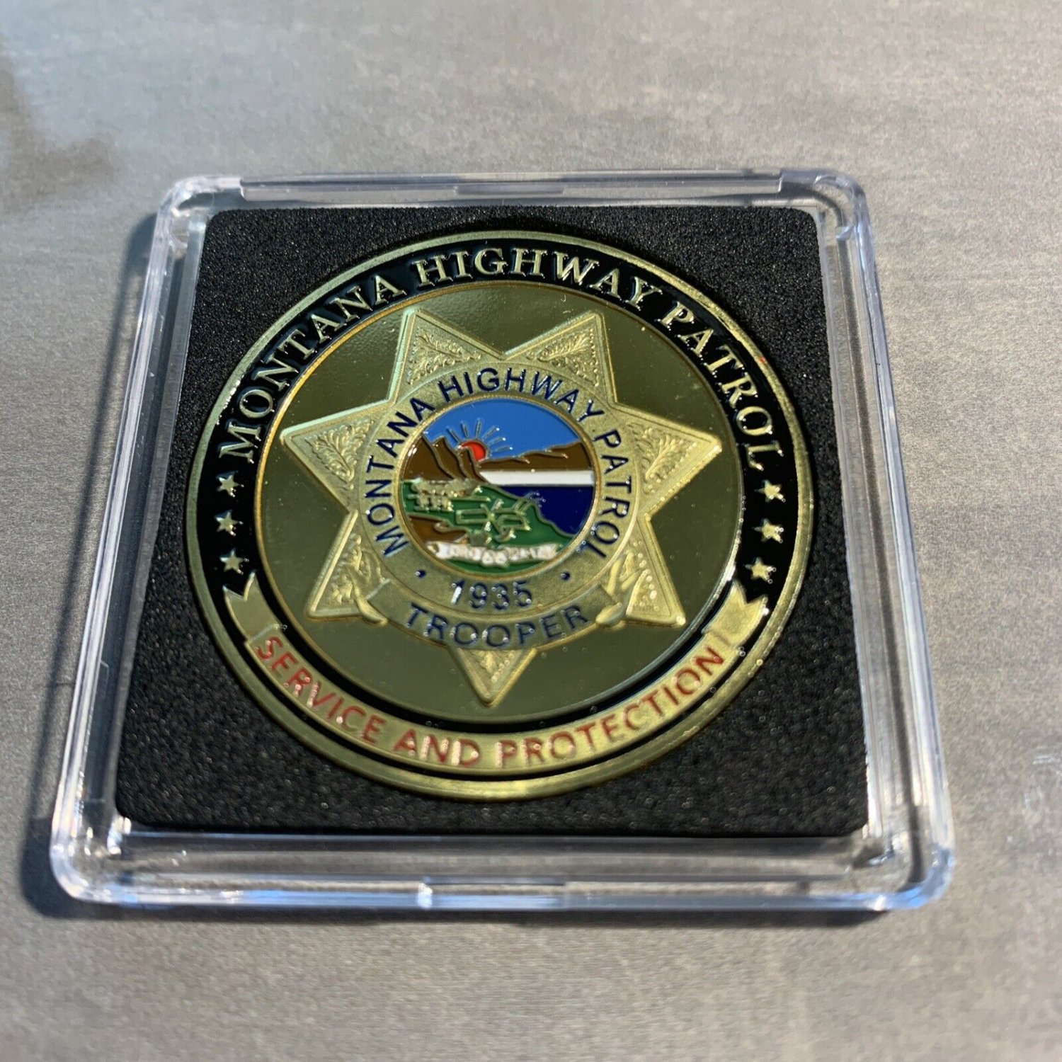 MONTANA HIGHWAY PATROL - Trooper - Challenge Coin w CASE! New