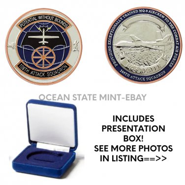 108th ATTACK SQUADRON REAPER WING USAF  Challenge Coin 1.75" with Box