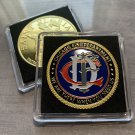 CHICAGO FIRE DEPARTMENT GOLD FINISH Challenge Coin W Case! Brand New!