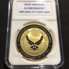 Airman Achievement Aim High Challenge Coin-United States AIR FORCE USAF W Case!