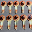 10X PALM TREE-BEACH HOUSE Uncut NEW House Key Blank-KEYS KWIKSET KW-1 Airbnb