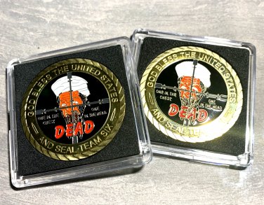 2X-Osama Bin Laden SEAL Team Six(6) September 9-11 Navy Challenge Coin w Cases