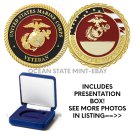 OFFICIAL USMC MARINES VETERAN 1.75" Challenge Coin with box