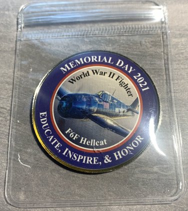 WW2 USAF F6F " HELLCAT FIGHTER  1.75" Challenge Coin w PVC Pouch