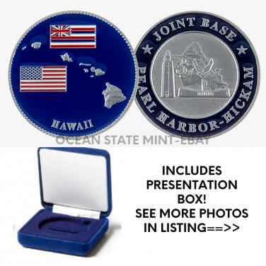 PEARL HARBOR Challenge Coin JOINT BASE HICKAM HAWAII 1.75" with Presentation Box