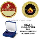 OFFICIAL USMC MARINES CORPORAL 1.75" Challenge Coin with box