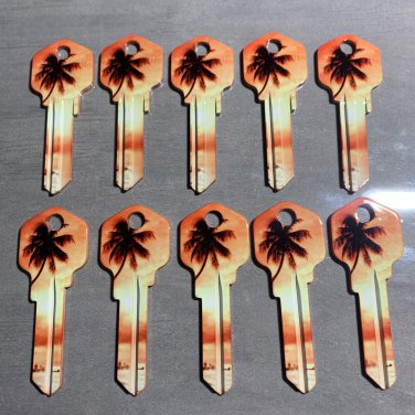 10X PALM TREE-BEACH HOUSE Uncut NEW Key Blank-HOUSE KEYS KWIKSET KW-1