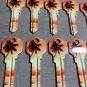 10X PALM TREE-BEACH HOUSE Uncut NEW Key Blank-HOUSE KEYS KWIKSET KW-1