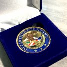 DOJ United States DEPARTMENT OF JUSTICE Challenge Coin w/box NEW!