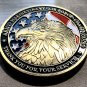 US Military Eagle Challenge Coin "THANK YOU" ARMY-NAVY- AIR FORCE USCG-MC BOXED!
