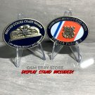 USCG-US Coast Guard MARITIME LAW ENFORCEMENT 2" OVAL Challenge Coin with stand!