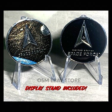 NEW! OFFICIAL US SPACE FORCE GALAXY Challenge Coin 1.75"  with DISPLAY STAND!