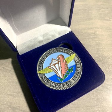 NAS KEY WEST FL-CHALLENGE COIN Conch Republic CHALLENGE COIN 1.75" w/Box USN