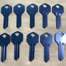 10 Kwikset KW-1  Blue Lightweight Aluminum Titanium Key Blanks